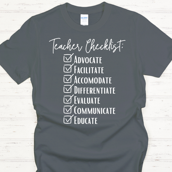 Teacher Checklist Tee