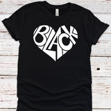 "Black" Heart Crewneck and Tees